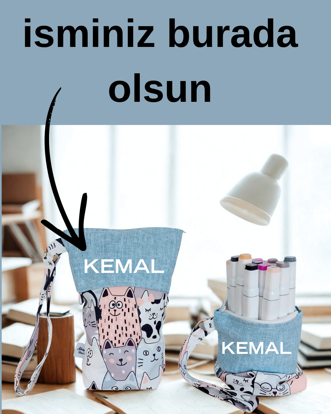 Blue Kitty Kişiye Özel Tasarım