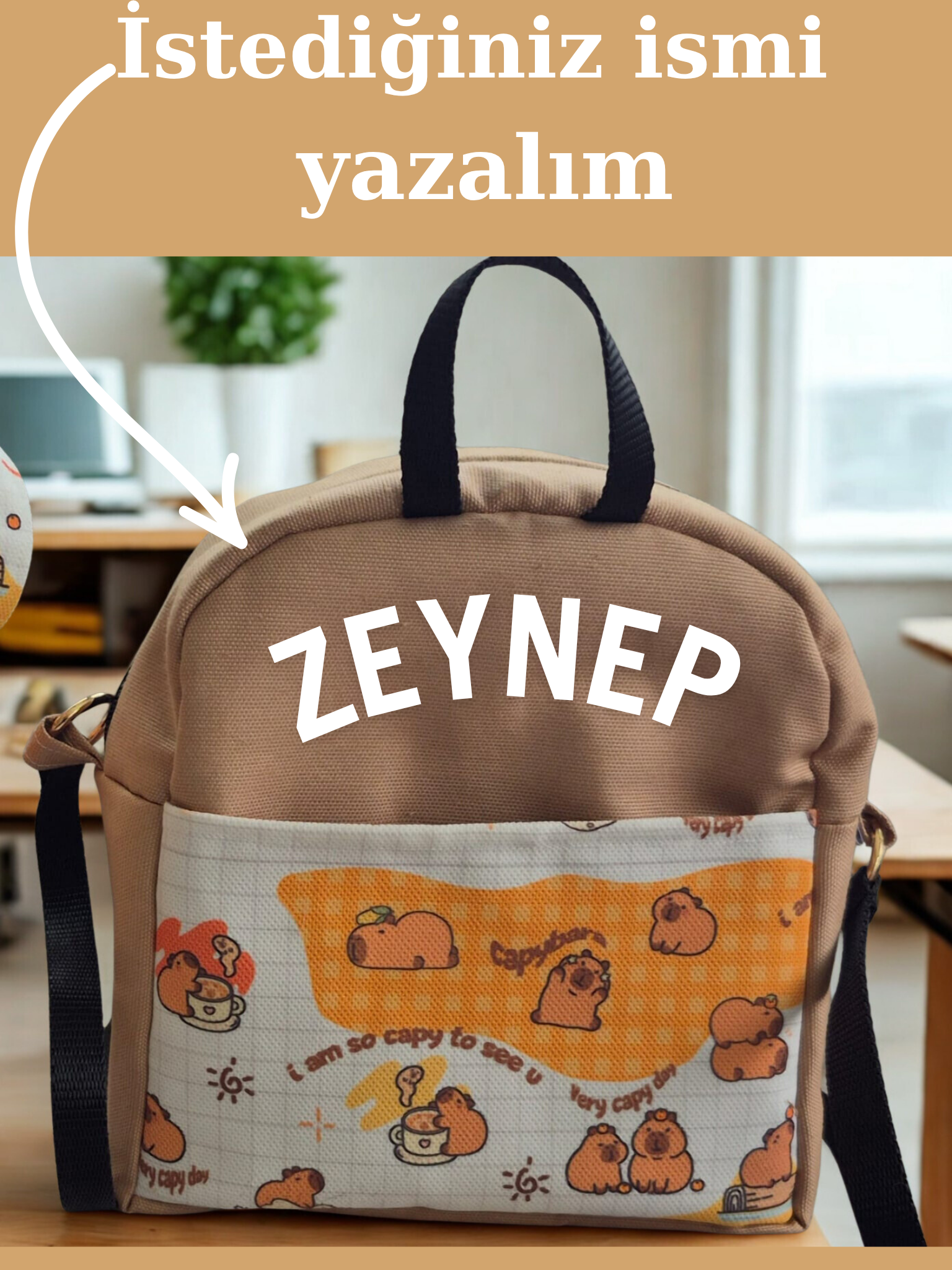 Capybara Beslenme Çantası Kişiye Özel Tasarım
